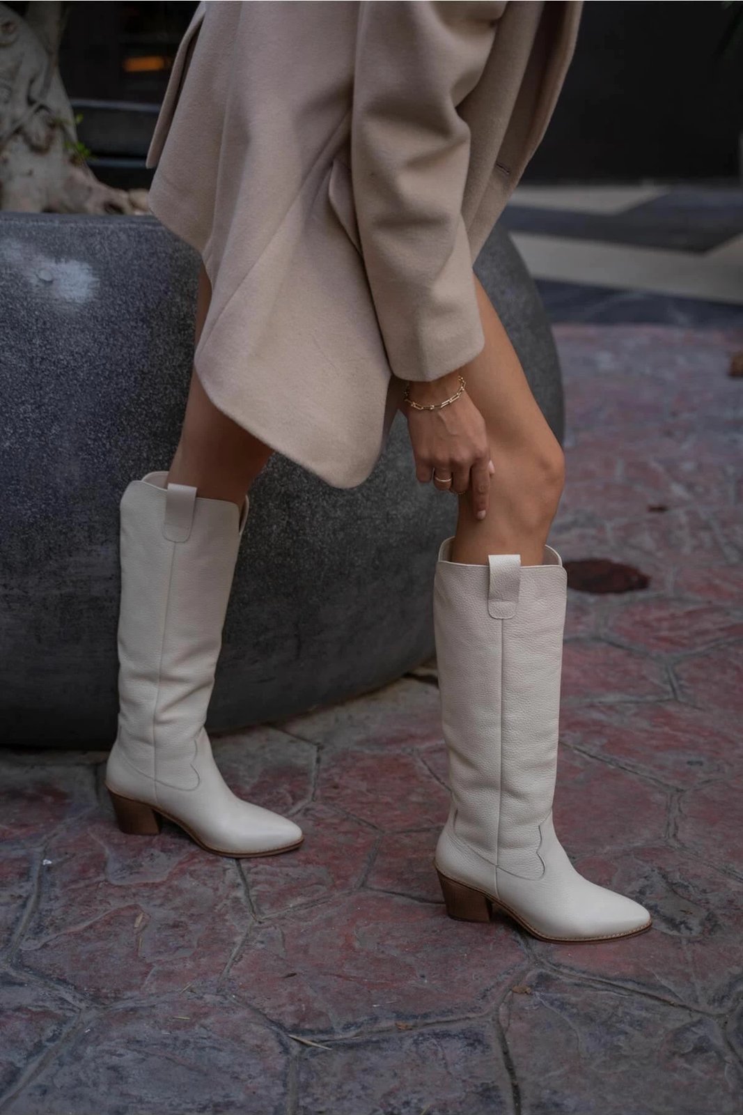 Çizme lëkure për femra, ngjyrë bezhë, Jumeon MK1350123SFT10-01