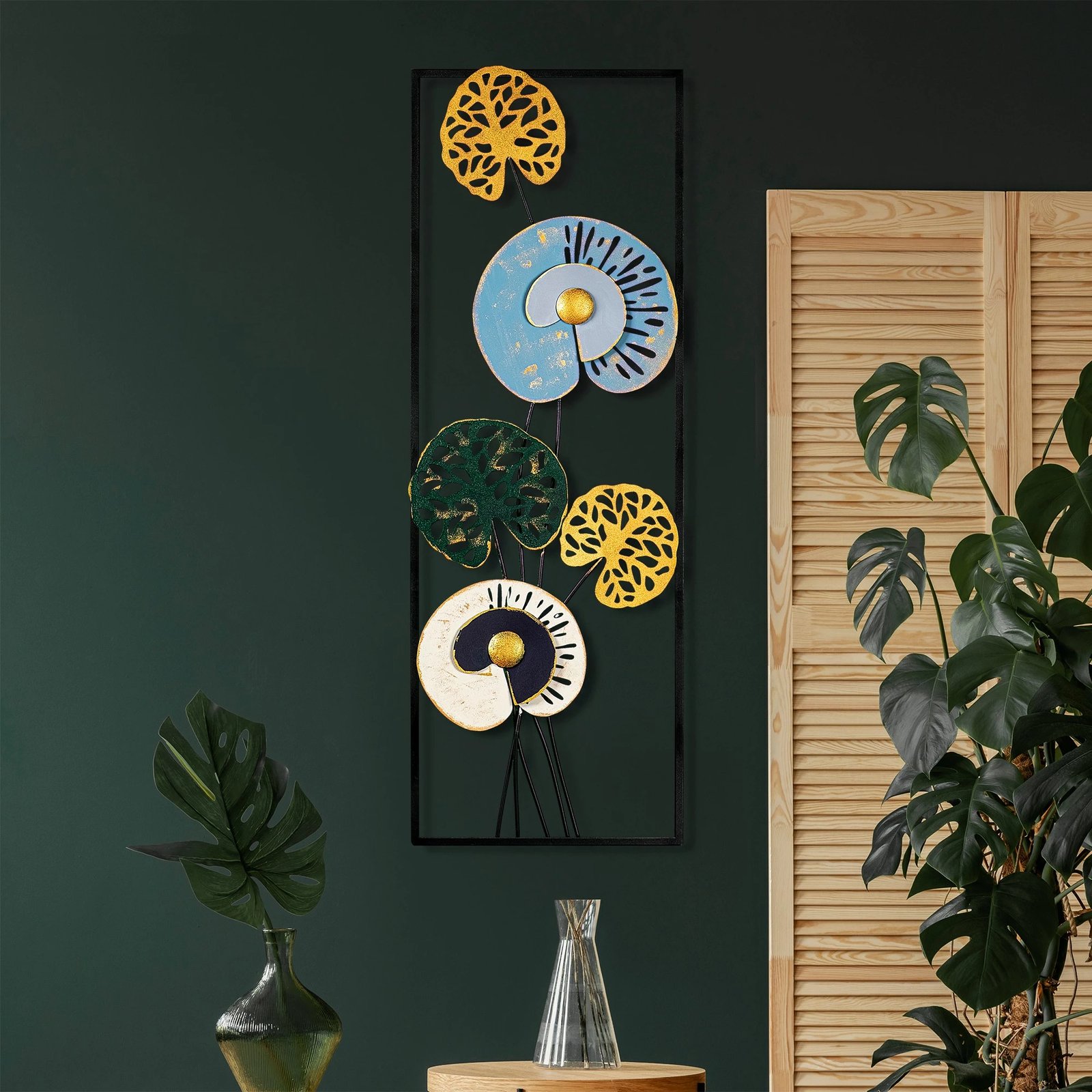 Aksesor dekorativ metalik për mur, Wallity, Grape Vine 1 (3), shumëngjyrësh, 32x90x4 cm