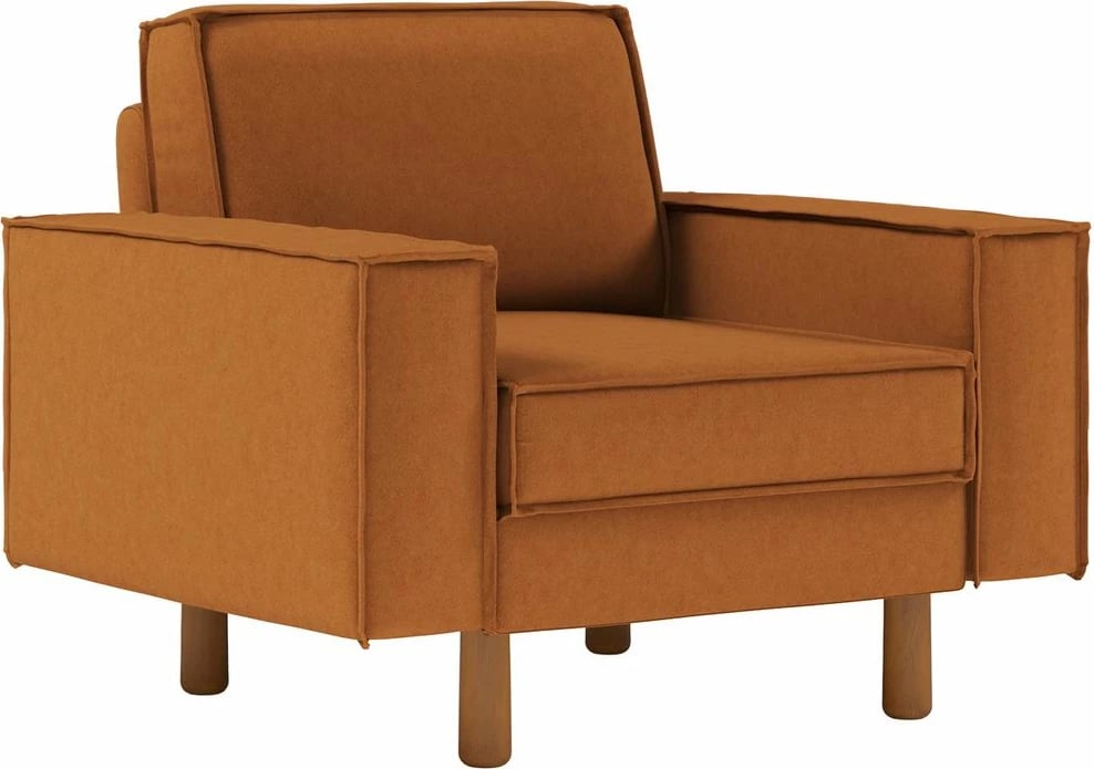 Karrige një vendëshe Atelier del Sofa, ngjyrë karamel, këmbë dru arre, Sparrow 1