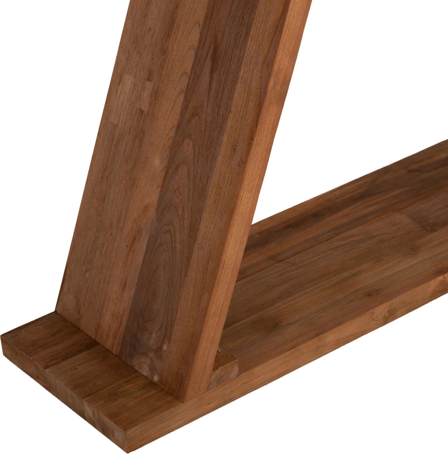 Konsolë prej druri teak, ngjyrë natyrale, 220x50x90 cm
