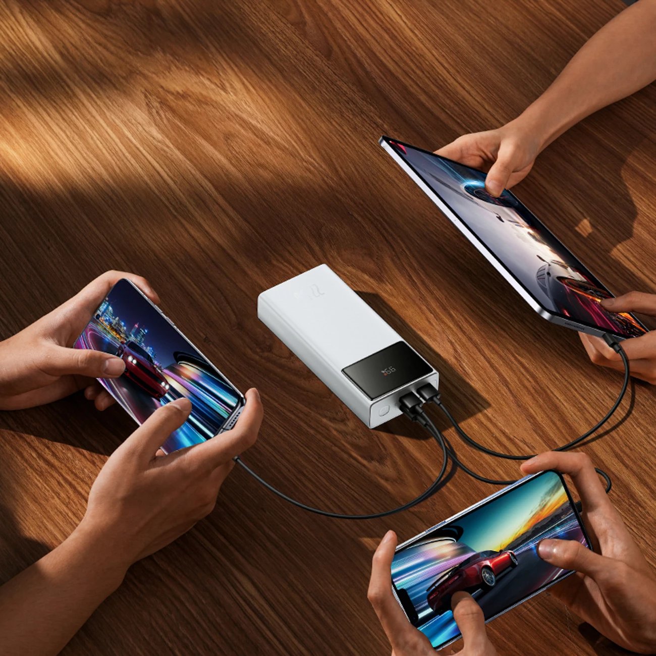 Powerbank Baseus EnerFill FP41, 30000mAh, 22.5W, me kabllo USB-A në USB-C, Bardhë