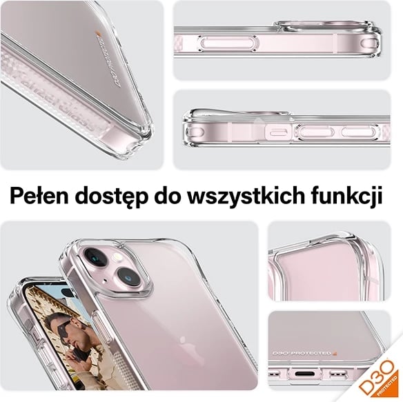 Mbështjellës PanzerGlass HardCase me D3O për iPhone 15/14/13, Transparent