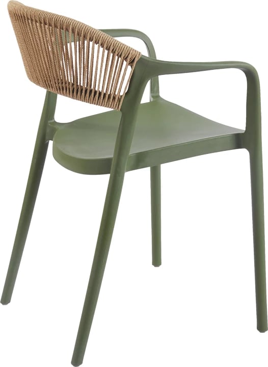 Karrige me krahë Ankara, ngjyrë ulliri-natyrale, e grumbullueshme, 54x55.5x77cm