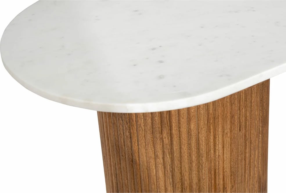 Konsolë Organic Bitter, dru mango, mermer, ngjyrë arre, 140x45x76 cm