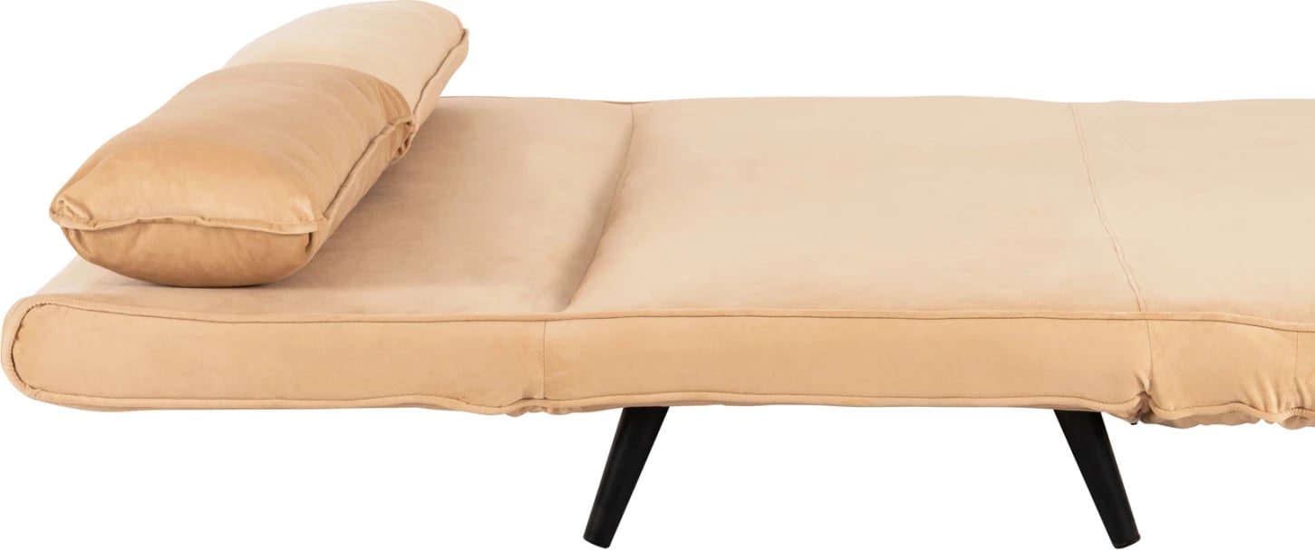 Shtrat divan ASMA FH3077.17, 2-vendësh, kadife, ngjyrë bezhë, 142x96x74H cm