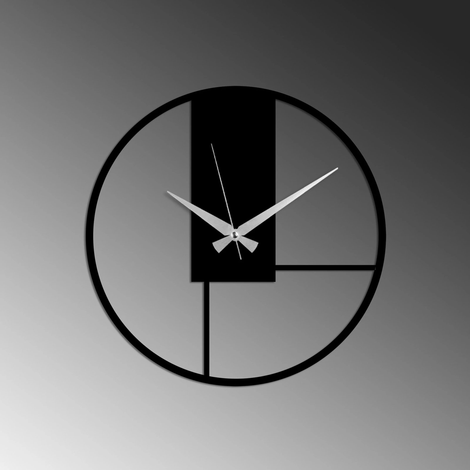 Orë muri dekorative metalike Wallity, Fora, e zezë, 49x49cm