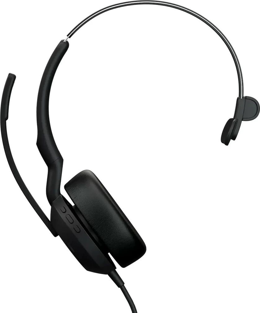 Kufje Jabra Evolve2 50, USB C/A, monaurale, anulim zhurme, e zezë