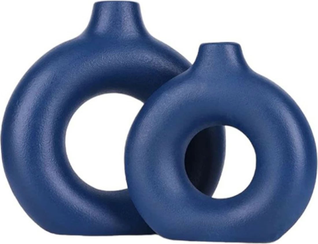 Set vazo dekorative, ngjyrë blu e errët, Evila Originals, Iskandinav Halka Set vazo dekorative, ngjyrë blu e errët, Evila Originals, Iskandinav Halka