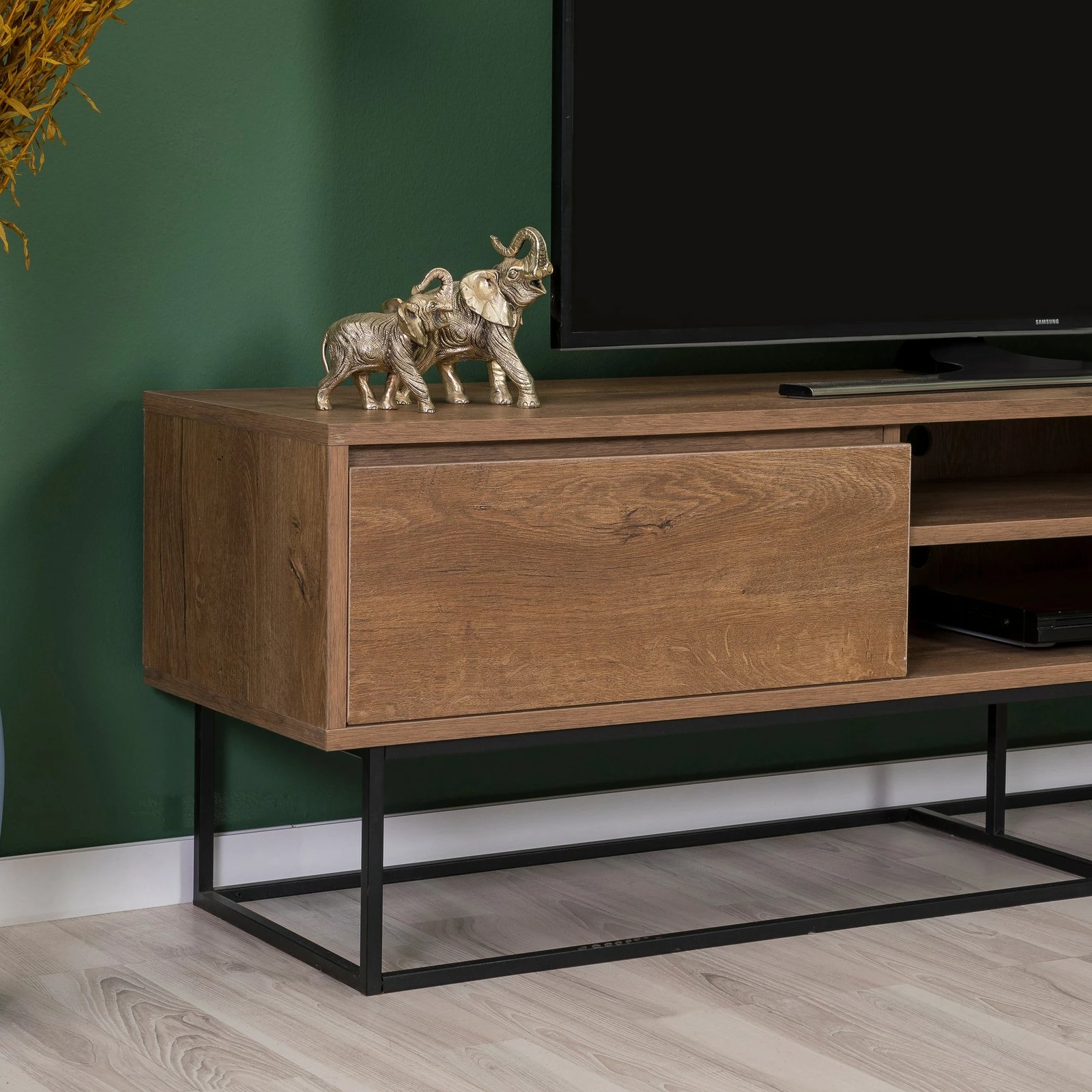 Set mobiljesh për dhomë dite, ngjyrë arre dhe e zezë, Laxus Takım 12