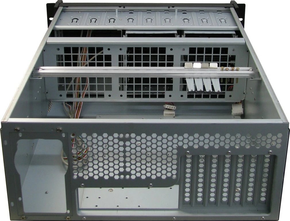 Kasë serveri IC Intracom Inter-Tech IPC 4U-4129L, 4U, ATX/EATX/micro ATX, metallic silver
