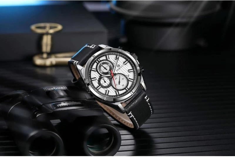 Orë dore kronograf për meshkuj Perfect, e zezë