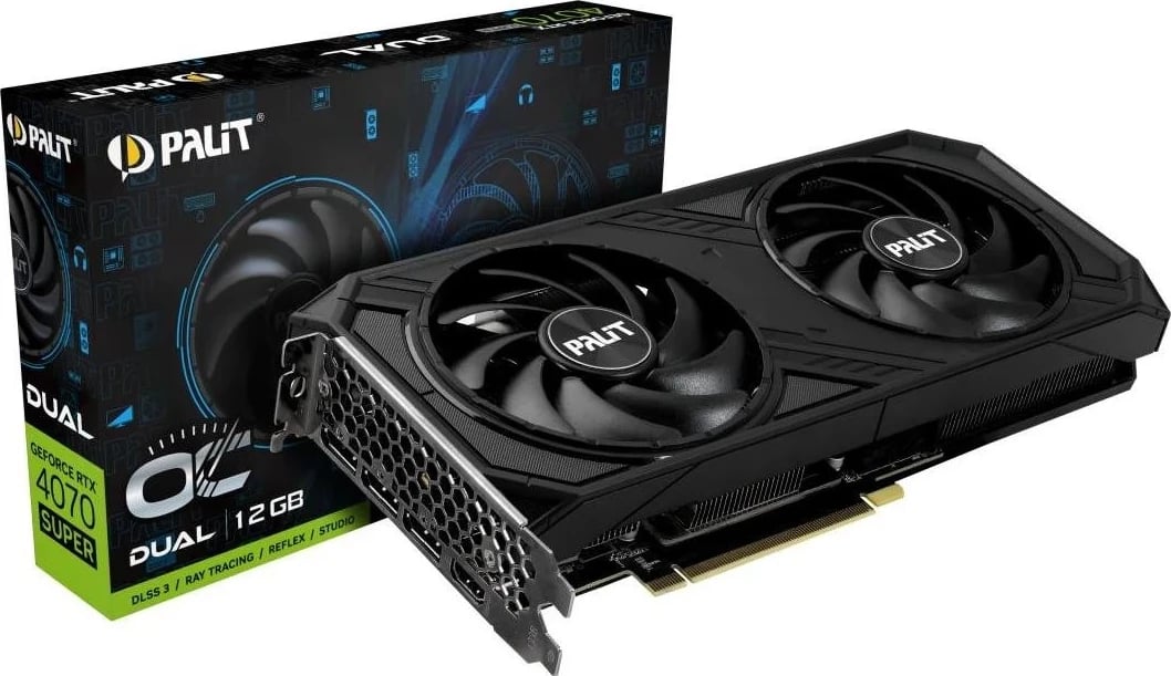 Kartë Grafike Palit GeForce RTX 4070 SUPER Dual OC 12GB GDDR6X DLSS 3