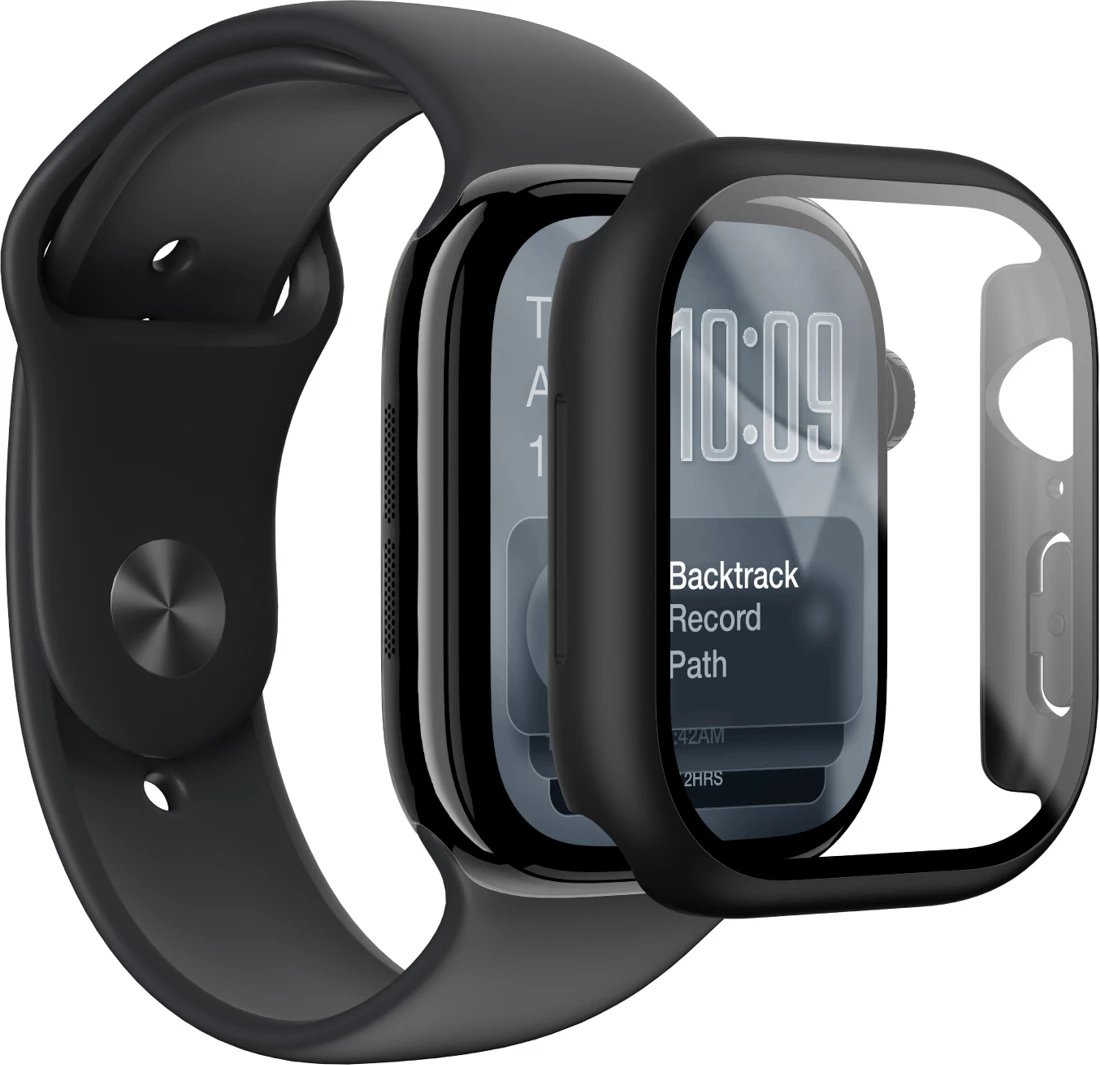 Mbrojtës ekrani xhami 9H me kasë, AmazingThing Radix FullGuard, për Apple Watch Series 11 42 mm, e zezë