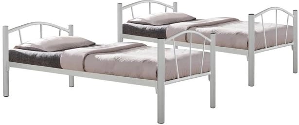 Bed Bunk metallic Floor FH328.02 White 90x190 cm