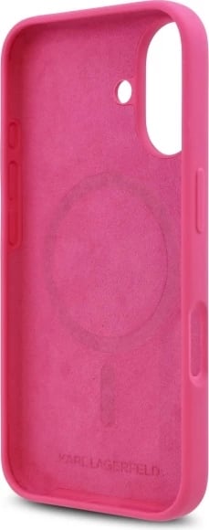 Mbështjellës Karl Lagerfeld Silicone Choupette Head MagSafe për iPhone 16, Fuchsia