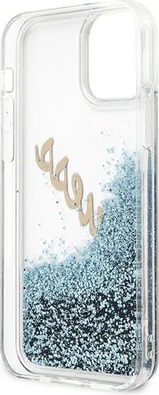 Mbështjellës Guess GUHCP12LGLVSBL për iPhone 12 Pro Max 6.7", Glitter, Blu