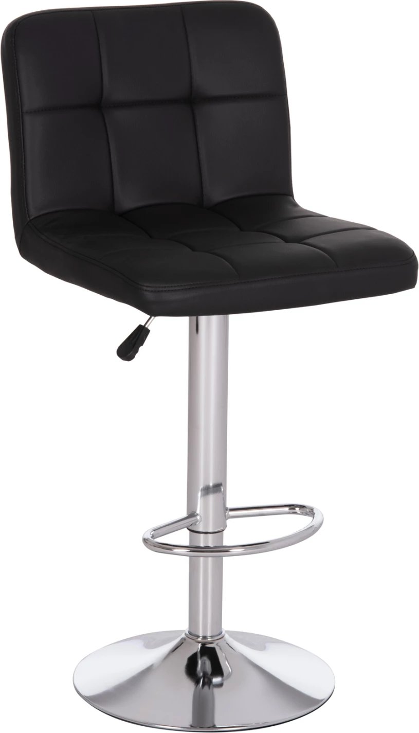 Karrige për bar rrotulluese DIANA, lëkurë PU e zezë, metal krom, FH202.21, 44x52x109cm, set prej 2 copë