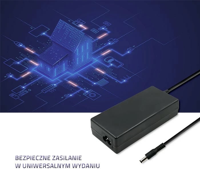 Adapter rryme Qoltec 50797, 60W, 12V, 5A, 5.5x2.1mm, me kabllo, i zi