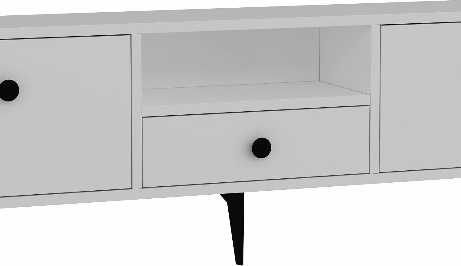Komodë për TV Skye Decor, 1300-DROP-1, e bardhë, e zezë