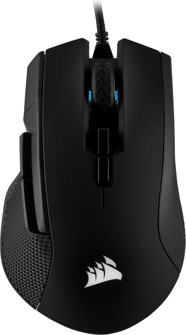 Maus gaming Corsair IRONCLAW RGB, me kabllo, 18000 DPI, i zi