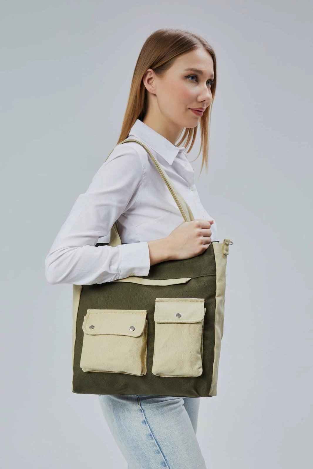 Tote bag Zoozie Bags, e gjelbër e errët, 2356