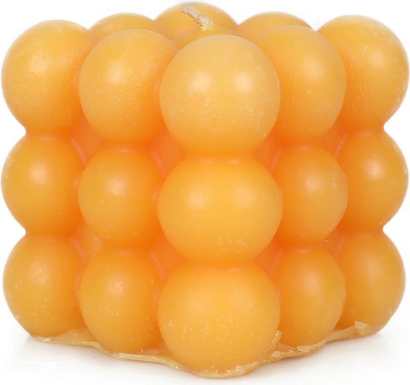 Qiri dekorativ Square Bubble, ngjyrë e verdhë, Evila Originals