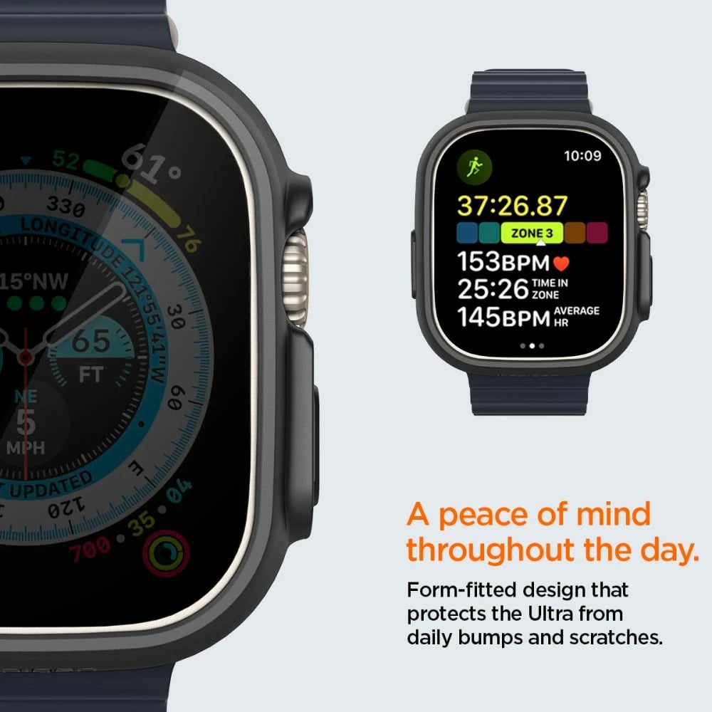 Mbështjellës Spigen Thin Fit për Apple Watch Ultra 49mm, Zi