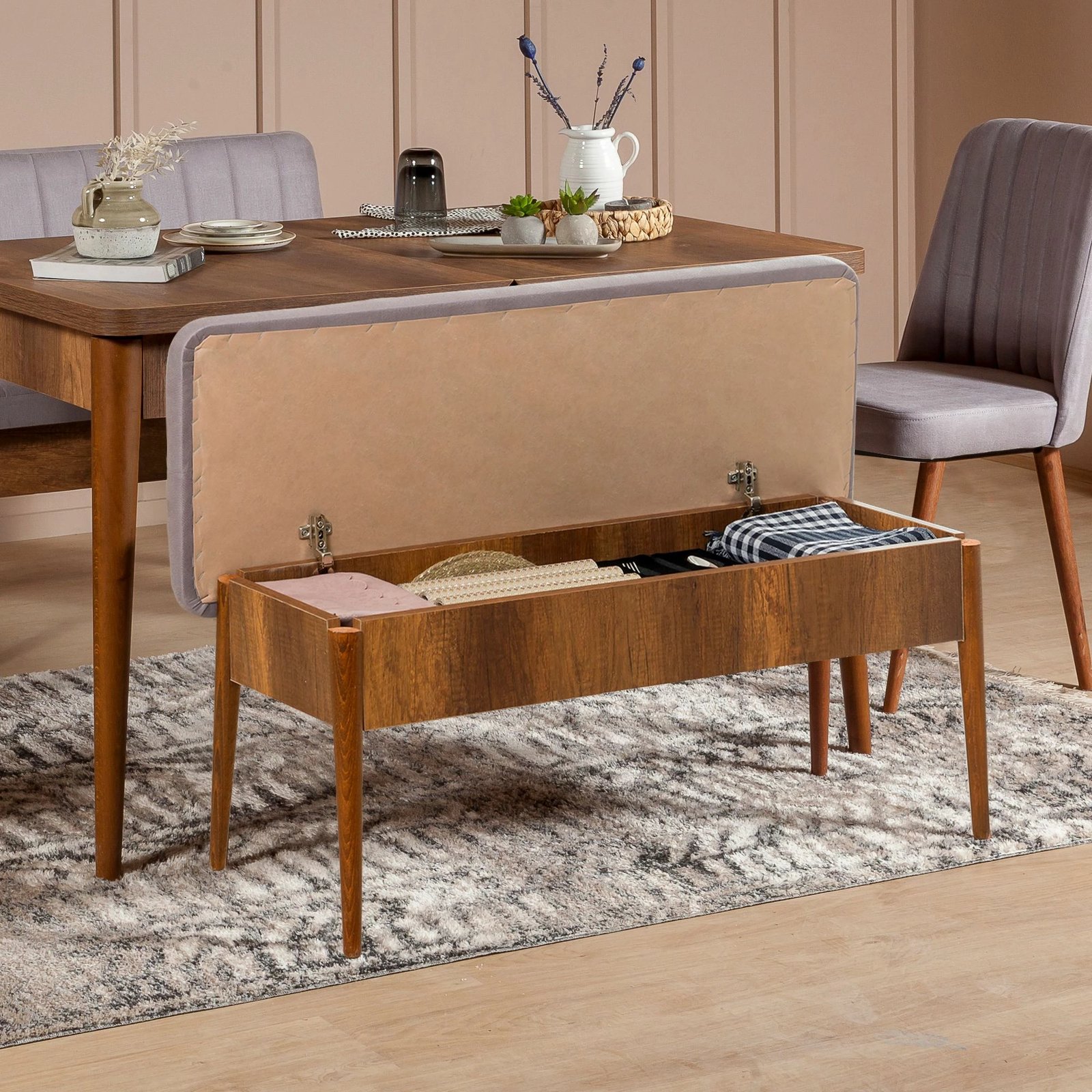 Bankë Hanah Home, Vina Bench Soho, ngjyrë arre