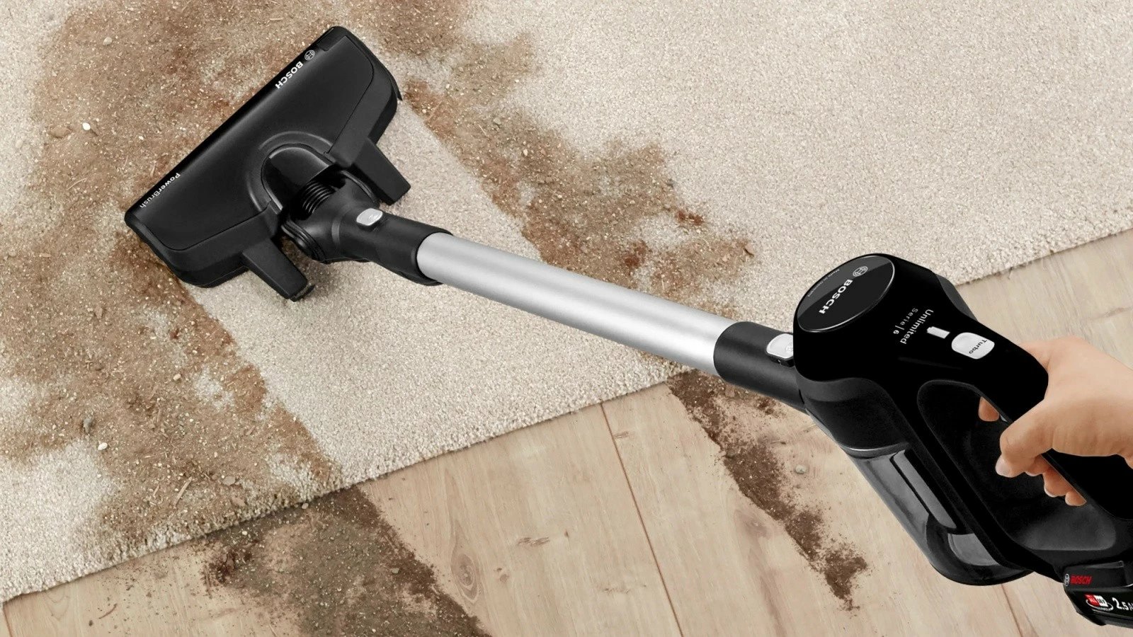 Fshesë me korrent pa kabllo, Bosch BBS611BSC, qëndrim vertikal, pa qese, kohëzgjatje baterie 30 min, filtër PureAir, e zezë