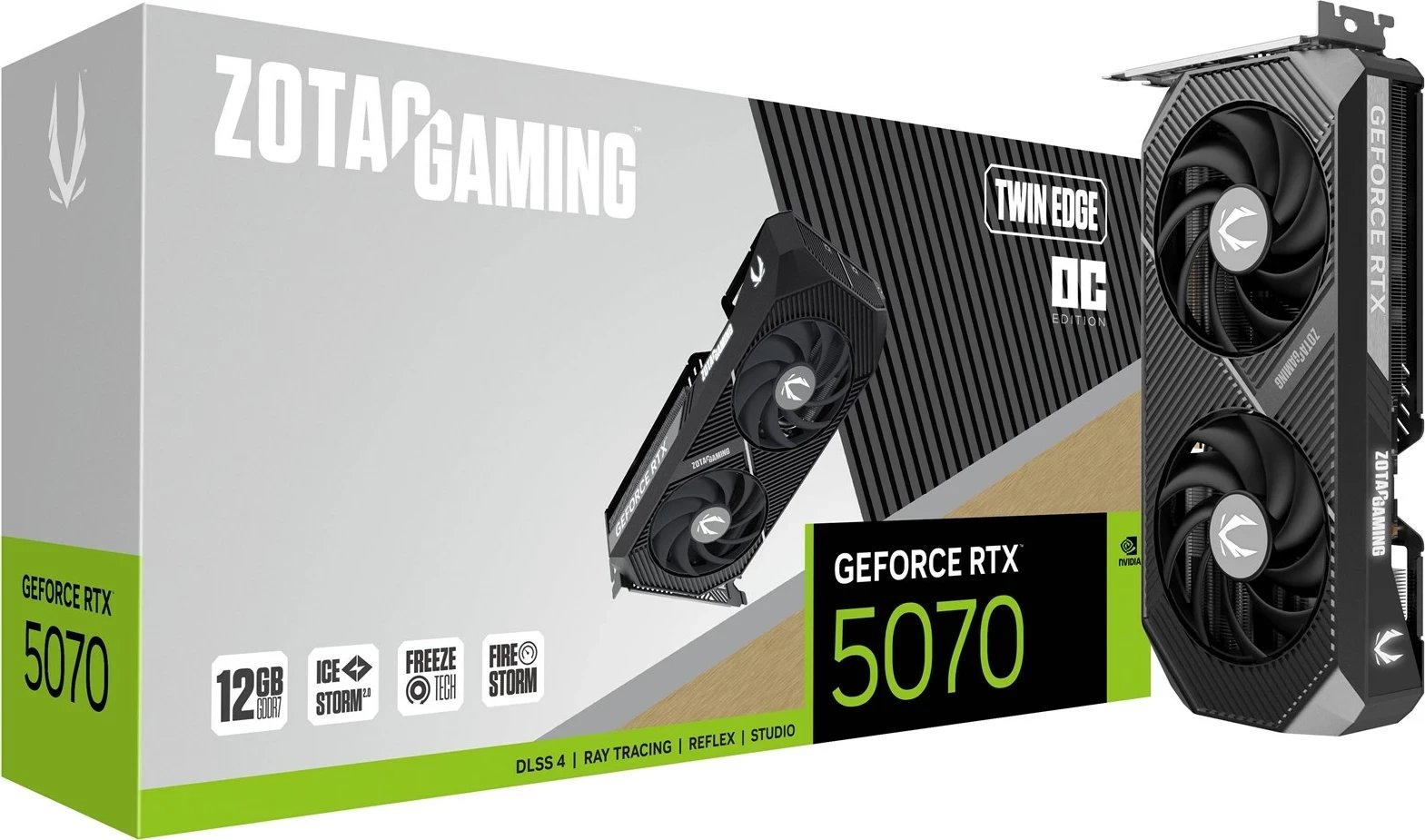 Kartelë grafike ZOTAC GAMING GeForce RTX 5070 Twin Edge OC, 12 GB GDDR7, e zezë