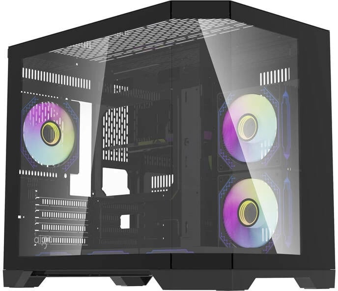 Kasë Darkflash FT418 me 6 ventilatorë aRGB, Mini Tower, e zezë