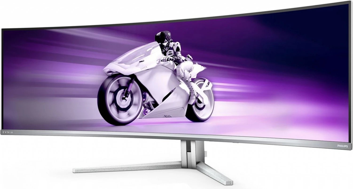 Monitor i lakuar Philips 49M2C8900L, 48.9", QD OLED, 4K, 144Hz, Bardhë
