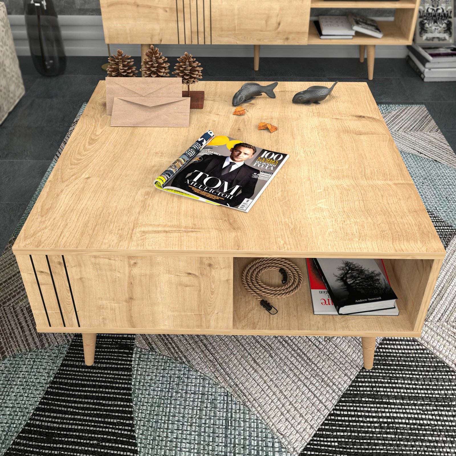 Tavolinë kafeje Hanah Home, Ronas, ngjyrë lisi