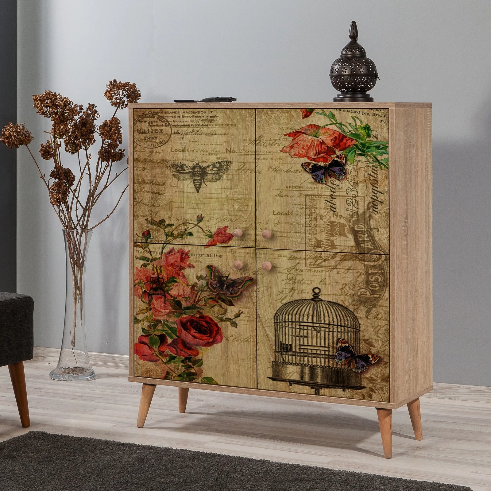 Dollap multifunksional Hanah Home, Multilux - 734, ngjyrë lisi Sonoma