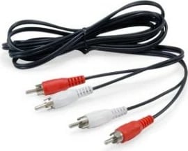 Kabllo audio EQUIP 147094, 2 x RCA mashkull-mashkull, 2.5m, e zezë