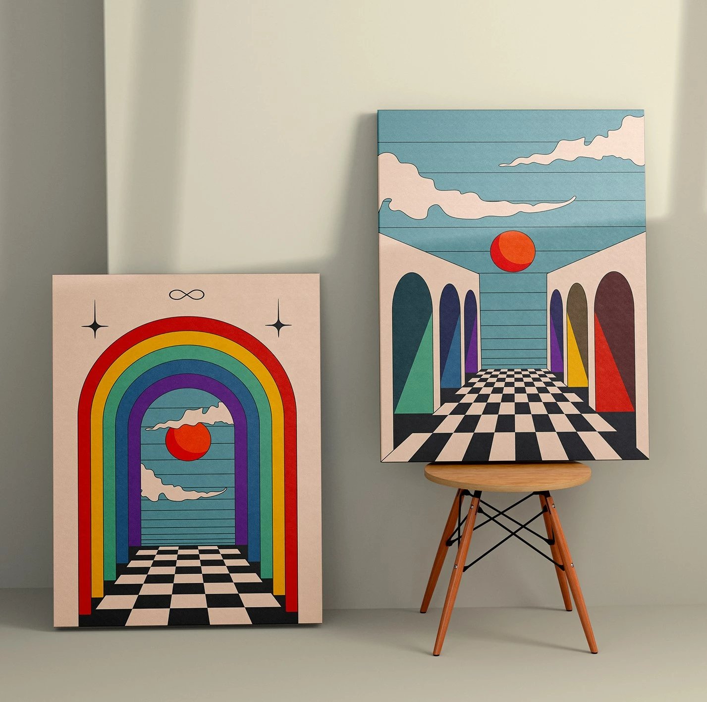 Pikturë dekorative në kanavacë (2 copë), Wallity, 2KNV4287, 70x100