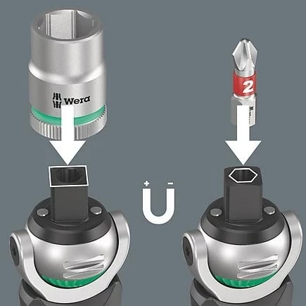 Set çelësa dhe soketa WERA 100205145, 1/4", 150 mm, zi