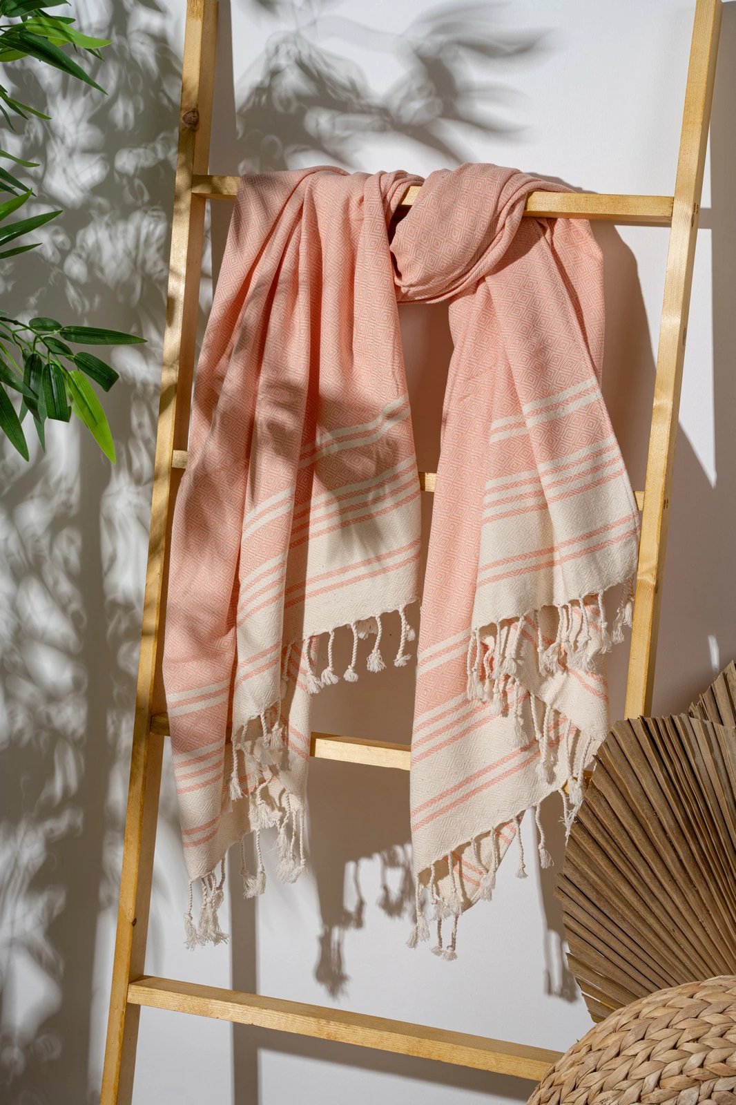 Peshqir plazhi Fouta, ngjyrë salmon, Mijölnir, New Diamond, 90x170cm