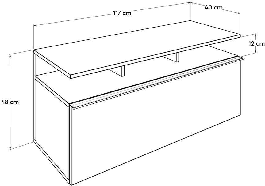Komodë TV Hanah Home, Tvc-529-Sp-1, ngjyrë lis dhe e bardhë, 117x48x40cm