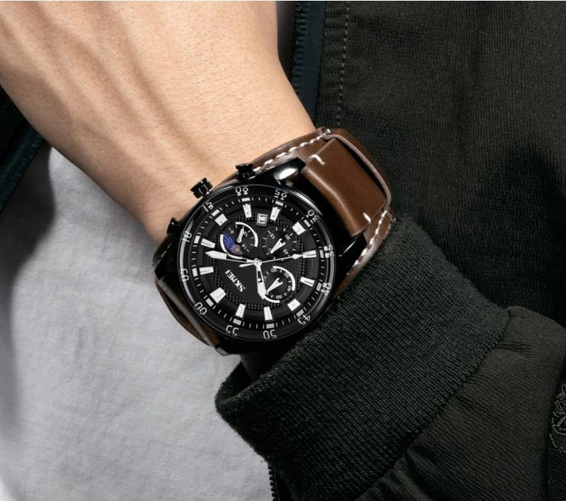 Orë dore për meshkuj Skmei, e zezë