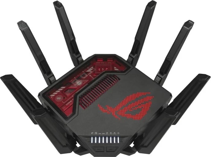Router ASUS ROG Rapture GT-BE19000, Tri-band, Ethernet Multi-Gigabit, Zi, Kuq