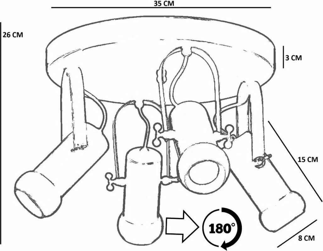 Llambë tavani Opviq, metal dhe dru, 8999-4