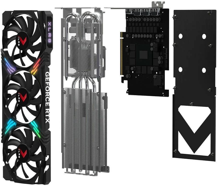 Kartelë grafike PNY GeForce RTX 4070 SUPER 12GB OC XLR8 ARGB TF, e zezë