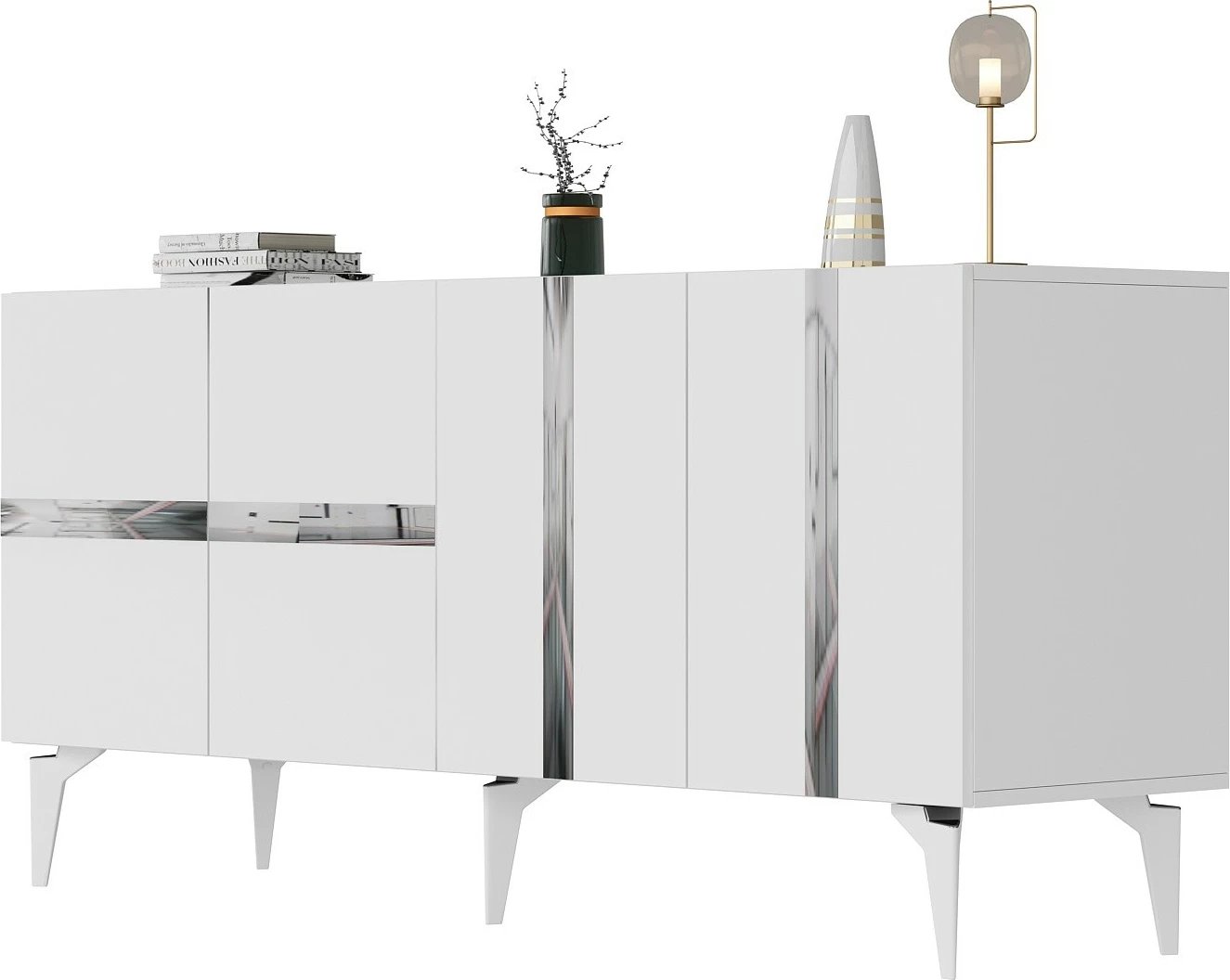 Konsol Skye Decor, Vania, e bardhë, argjend