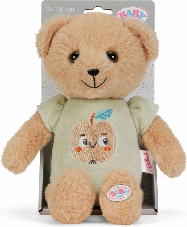 Ari pelushi, Baby Born, Teddy 839225-116725, 26 cm, i butë për foshnje 0+, i larshëm 30°C, bezhë