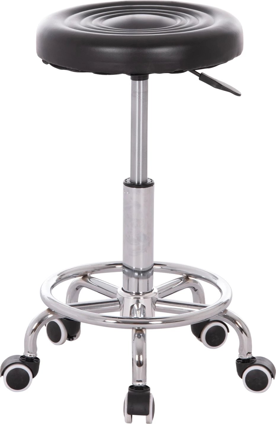 Tabure rrotullues për zyre IRIS, lëkurë artificiale e zezë, set prej 2 copë, FH212.21, Φ32x45-60cm