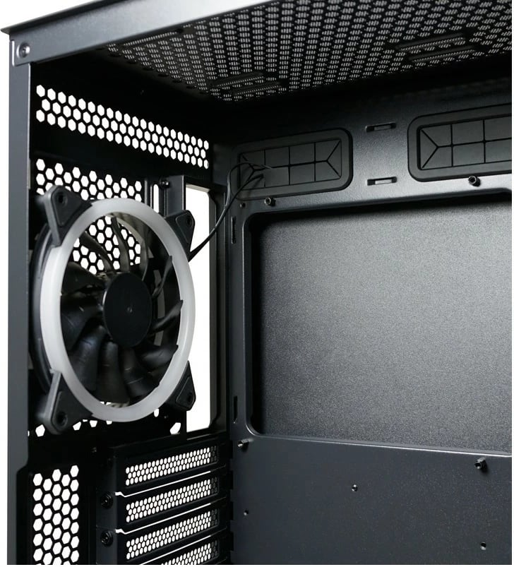 Kasë LC-Power Black_Wanderer_X Midi Tower, ATX/EATX/micro ATX/Mini-ITX, xham i temperuar, RGB, e zezë