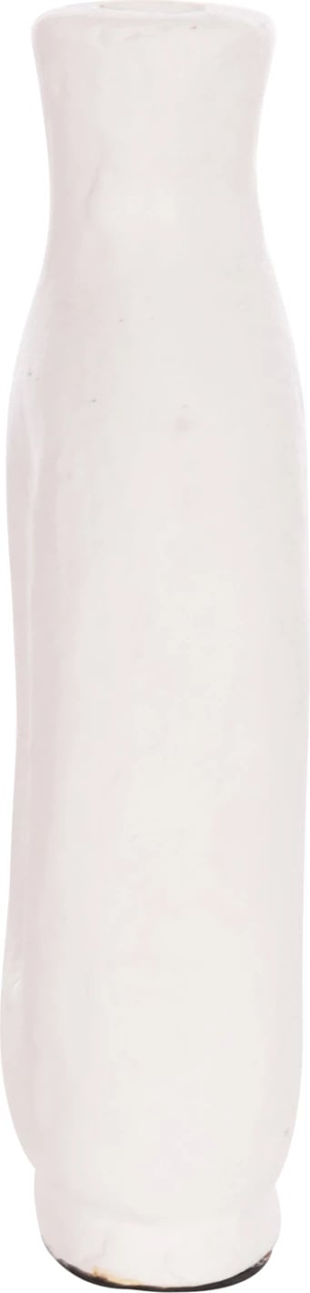 Vazo dekorative CLAYVON, terrakotë, ngjyrë e bardhë, 10x5x21cm