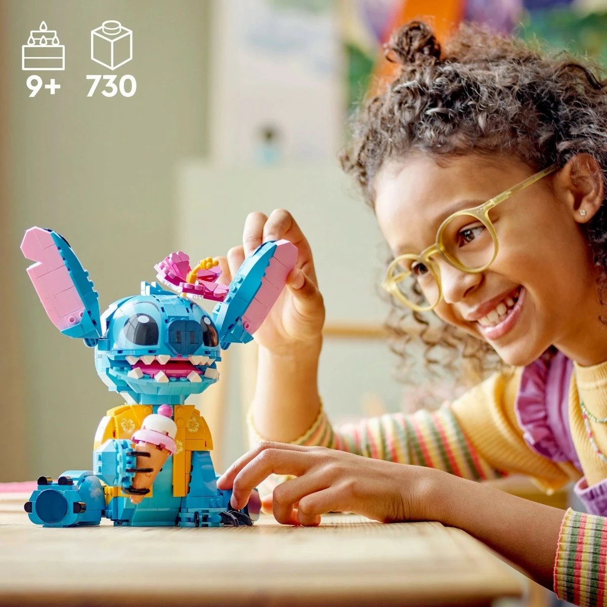 Set ndërtimi LEGO Disney Stitch 43249, 730 pjesë, për fëmijë dhe adhurues, Blu