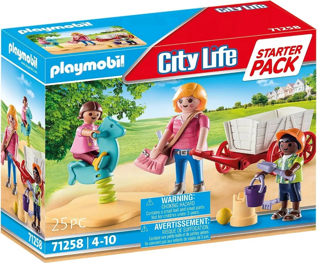 Set figurash Playmobil City Life 71258, 25 pjesë, me kujdestare dhe karrocë, shumëngjyrësh